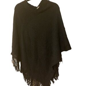 Red or Black Pocho Shawl, very soft Material, Acrylic , New with tag